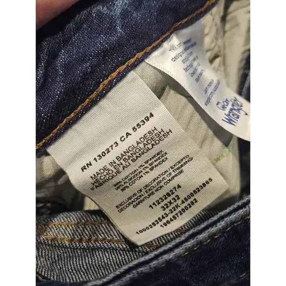 Wrangler Womens 32x32 Denim The Green Jean Trouser High Rise Flare Wide Leg Blue - Picture 4 of 5